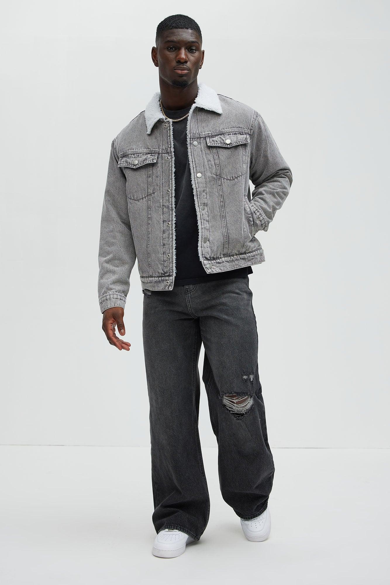 Street Dreams Sherpa Collar Jacket - Grey/combo Product Image