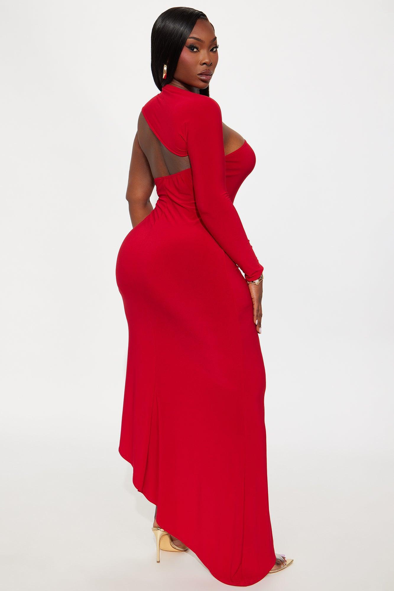 Marlene Long Sleeve Maxi Dress - Red Product Image