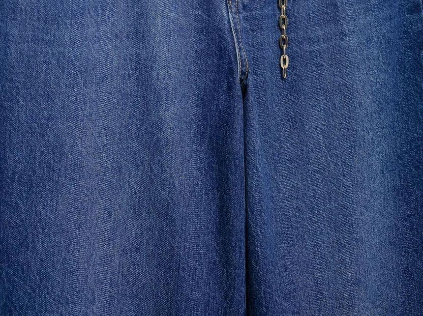 High Waist Washed Wide Leg Jeans With Belt Product Image