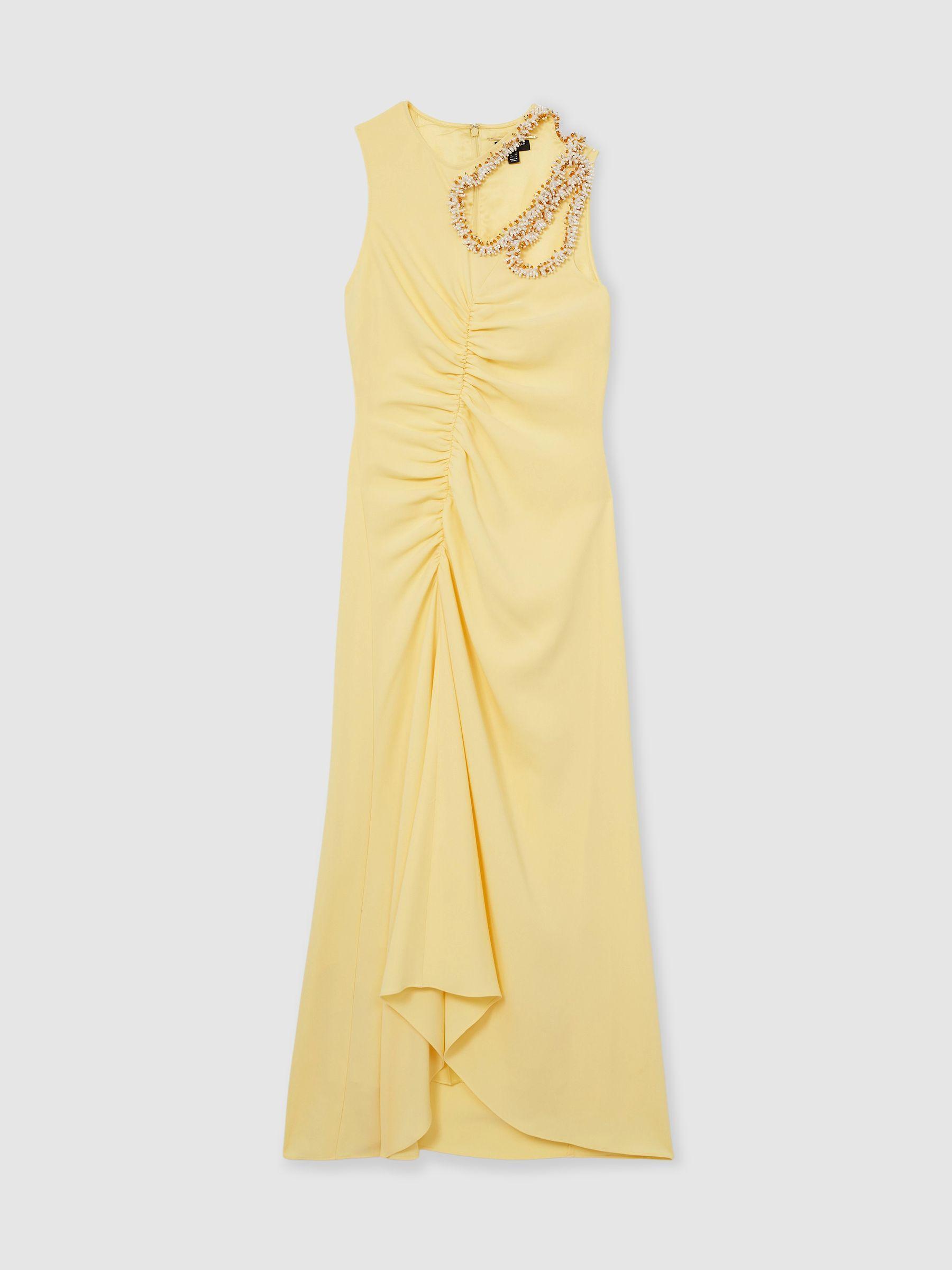 Atelier Embellished-Shoulder Maxi Dress in Yellow Product Image