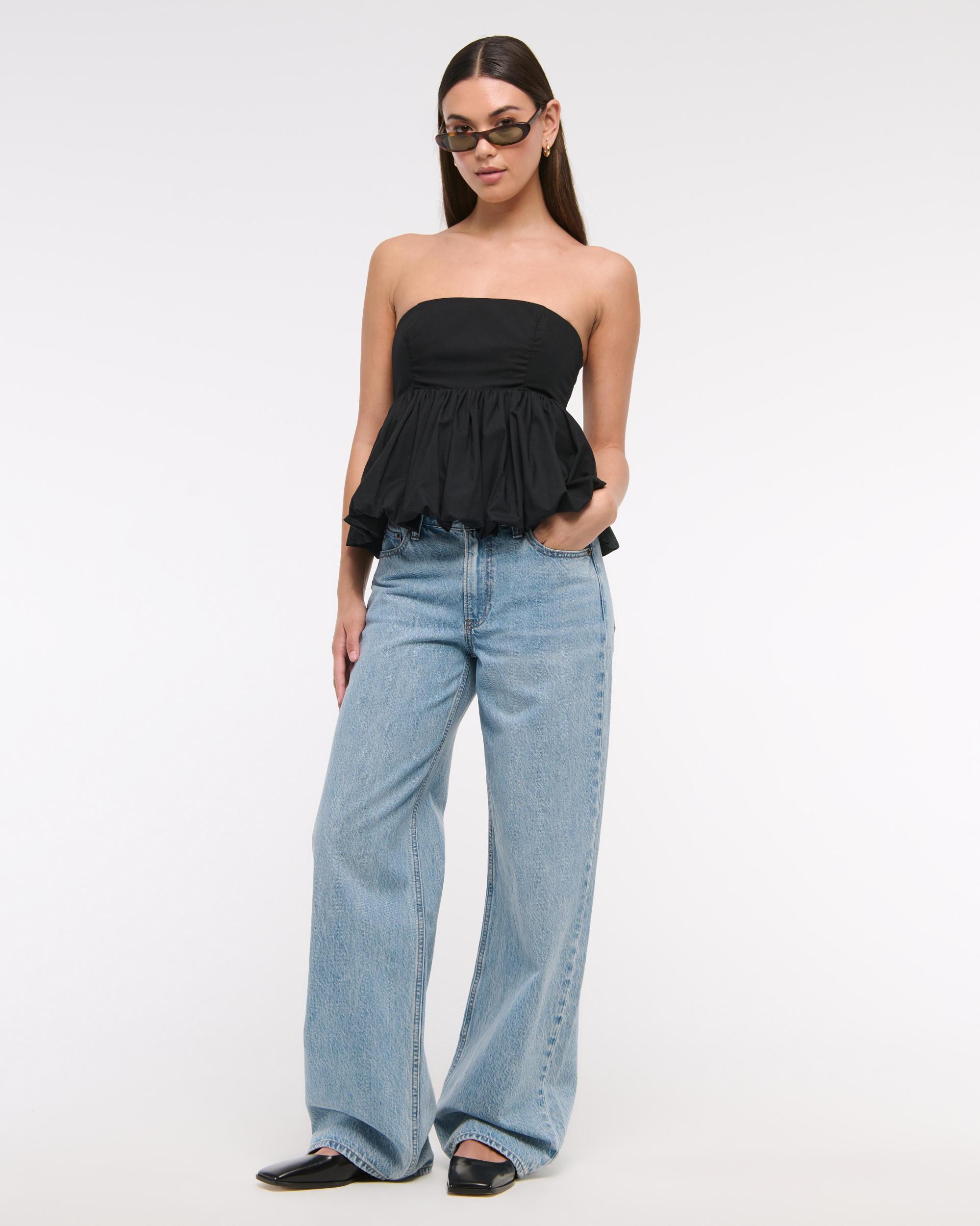 Strapless Bubble Hem Top Product Image