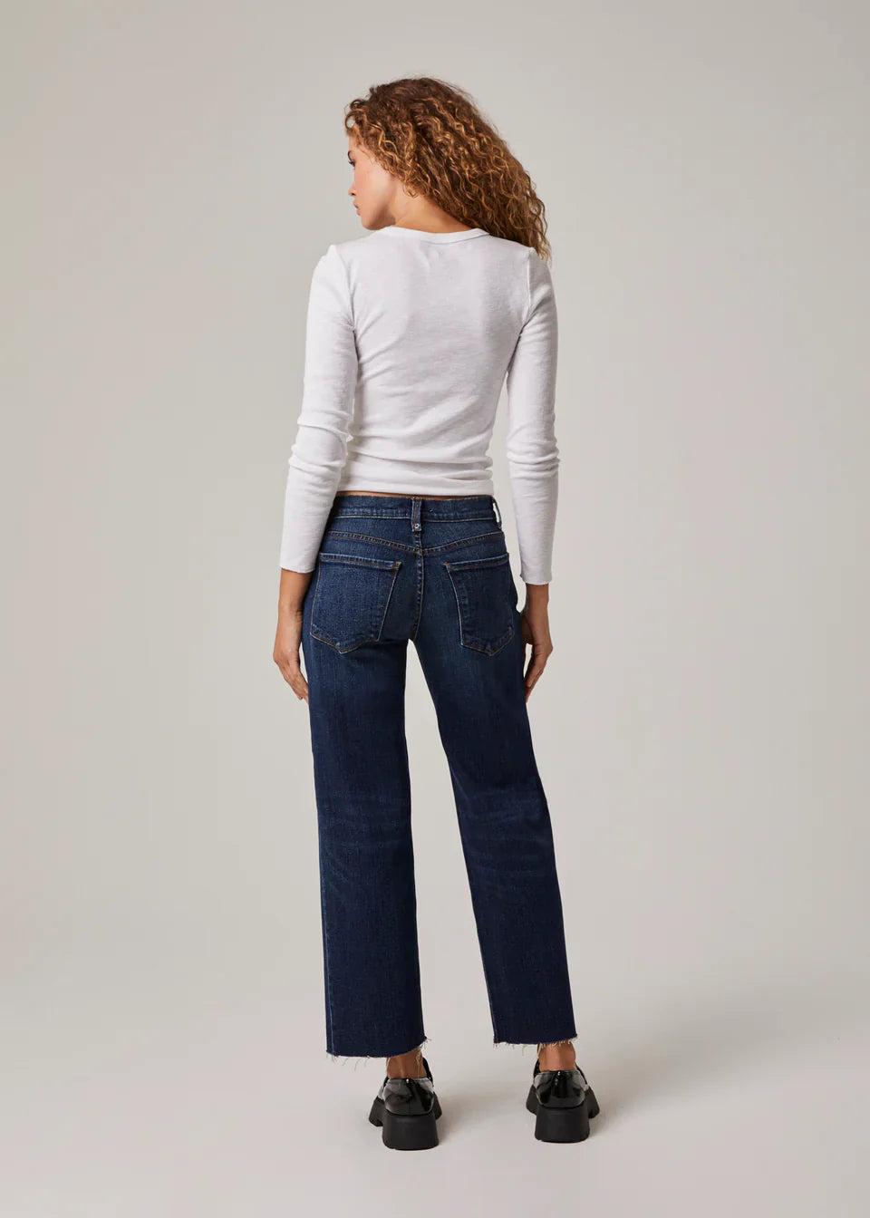 VINCENT MID RISE WIDE STRAIGHT LEG W/ RAW HEM Product Image