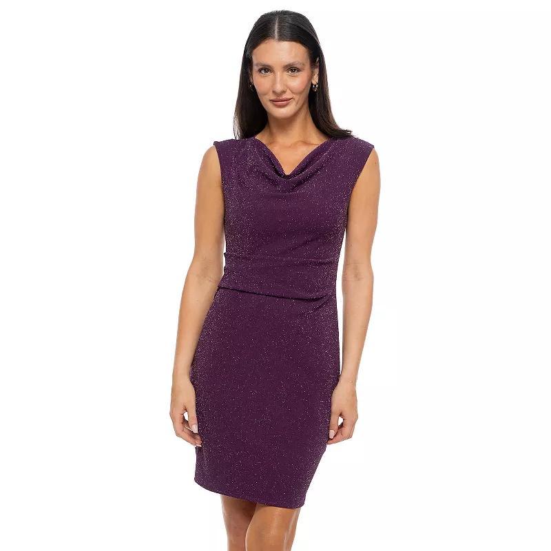 Women's Tash + Sophie Cowlneck Shirred Dress, Size: XS, Black Product Image