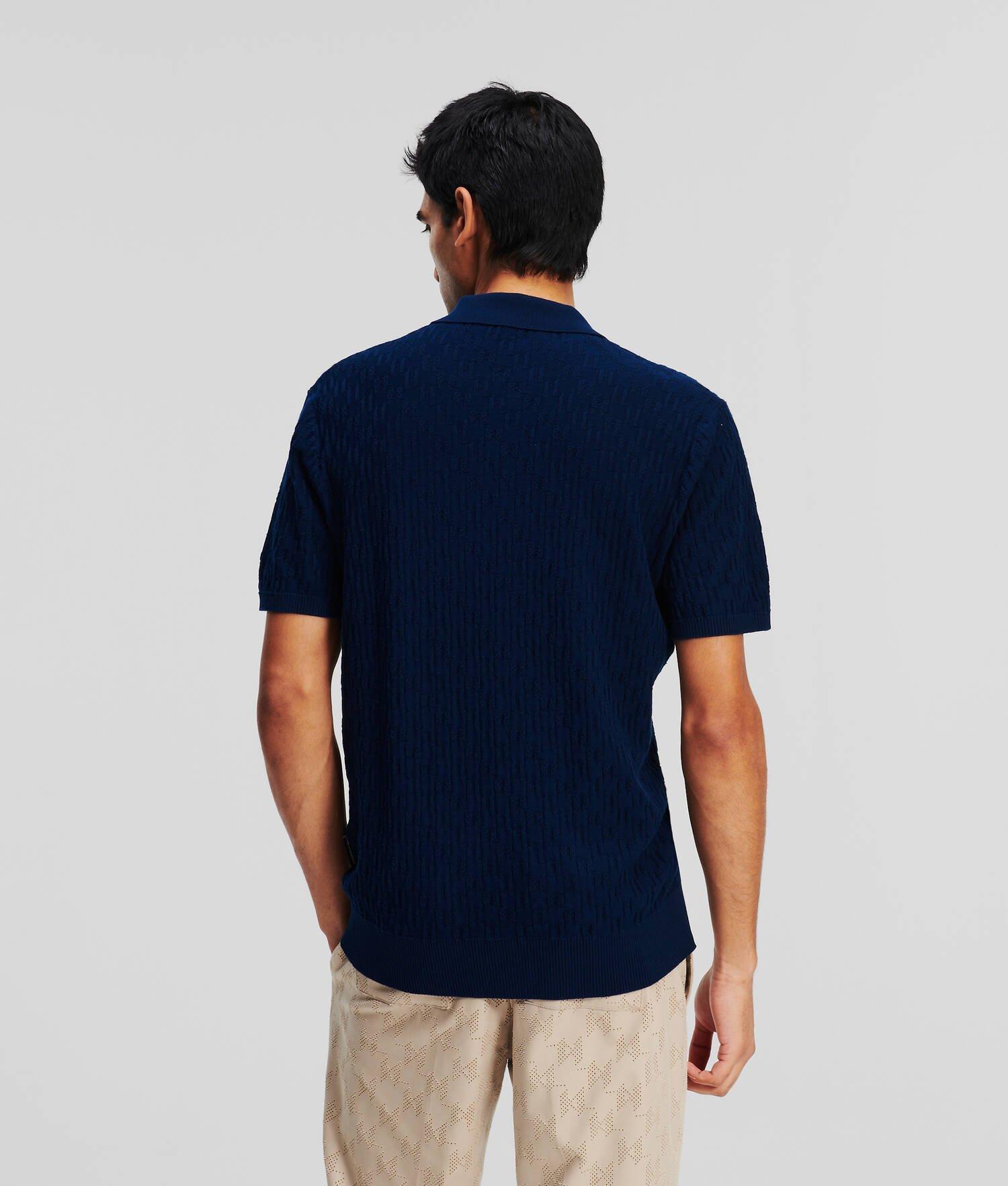 KL MONOGRAM KNITTED POLO SHIRT Product Image