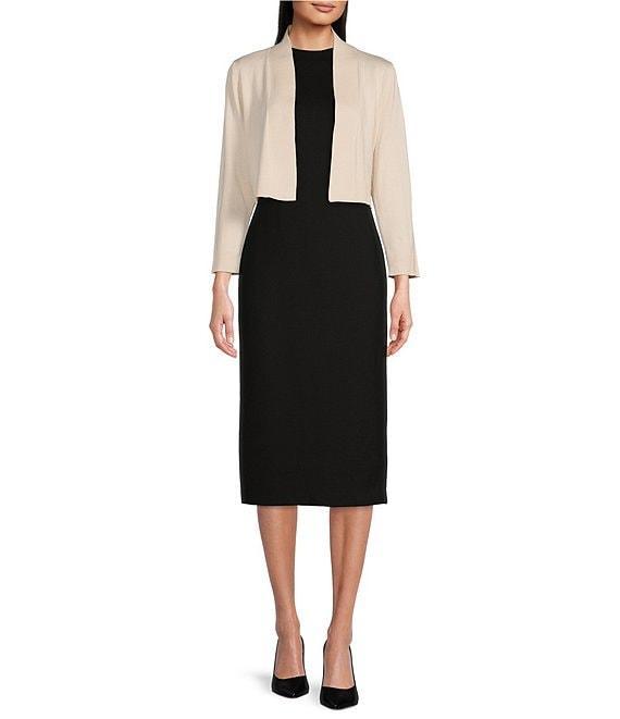 Calvin Klein Ponte Round Neck Cap Sleeve Sheath Dress Product Image