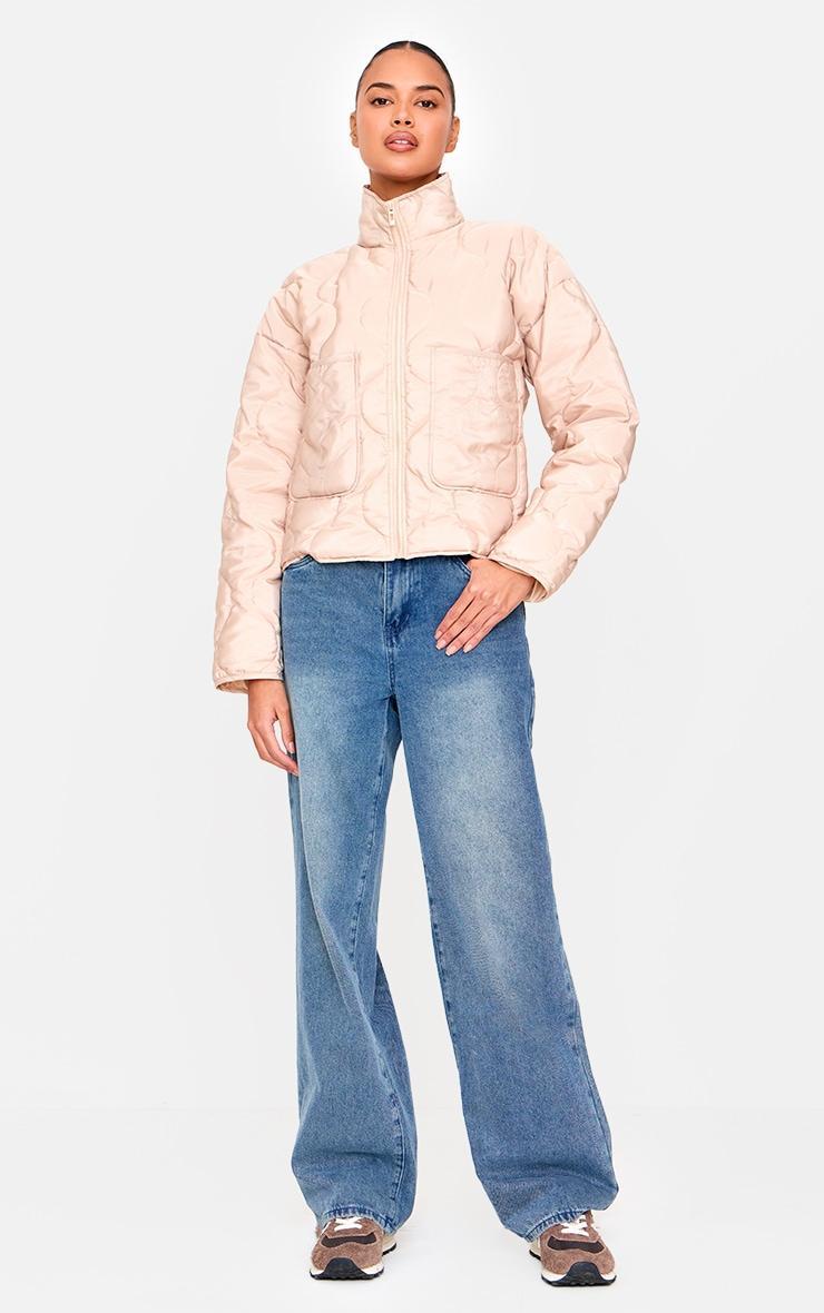 Stone Padded Wave Funnel Neck Jacket Product Image
