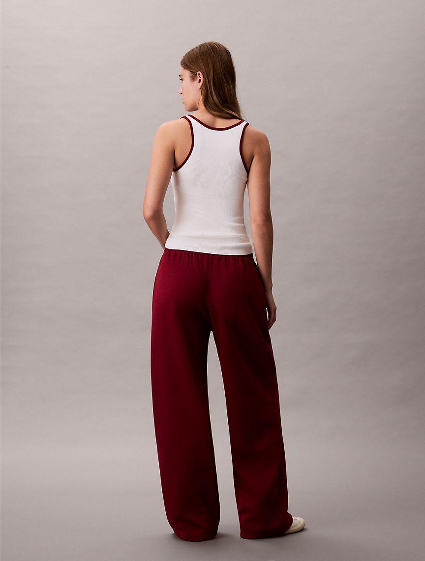 Monogram Logo Fleece Wide Leg Sweatpants Product Image