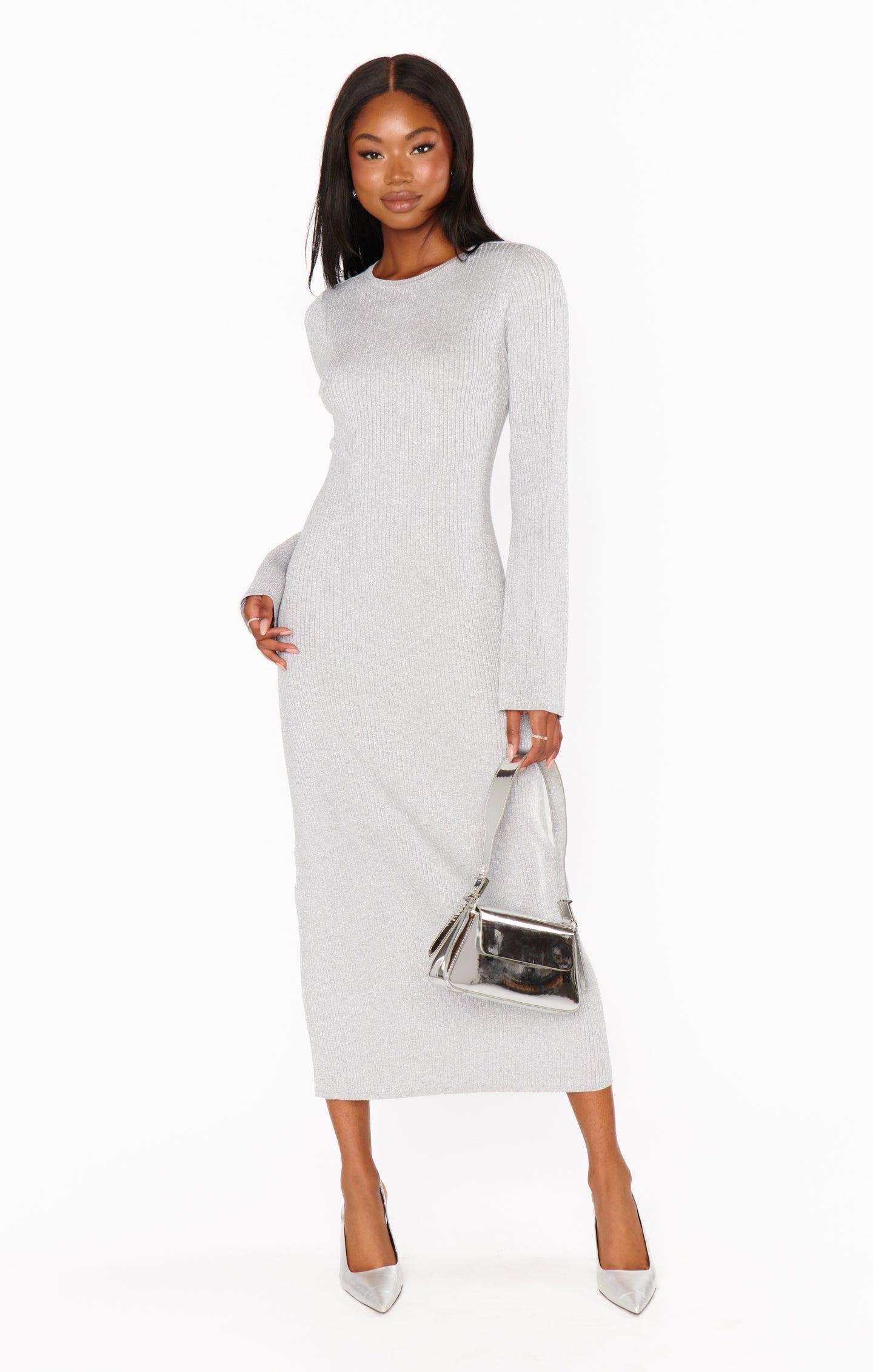 City Dress ~ Silver Shimmer Knit Product Image