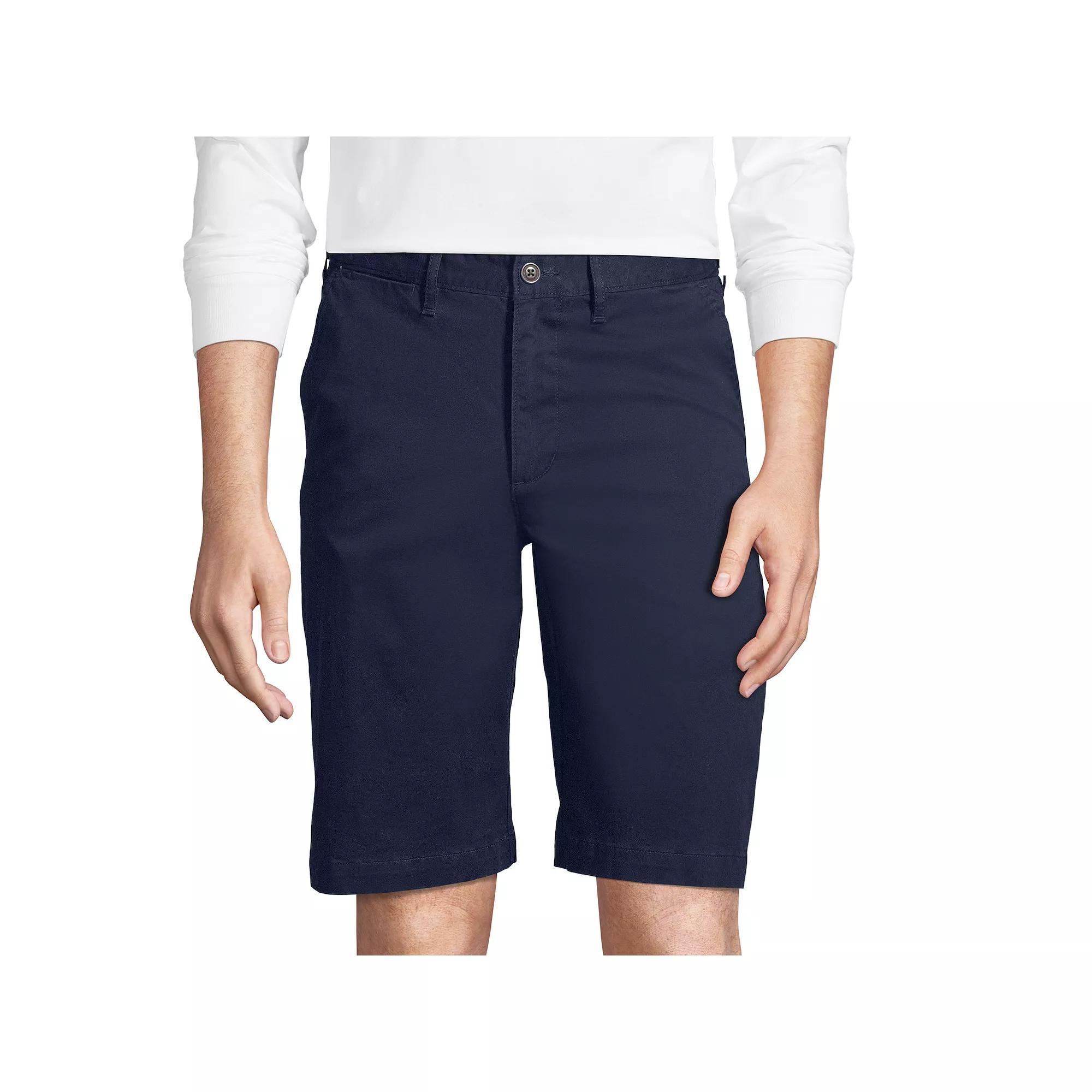 Big & Tall Lands End 11-Inch Comfort-Waist Knockabout Chino Shorts, Mens Green Product Image