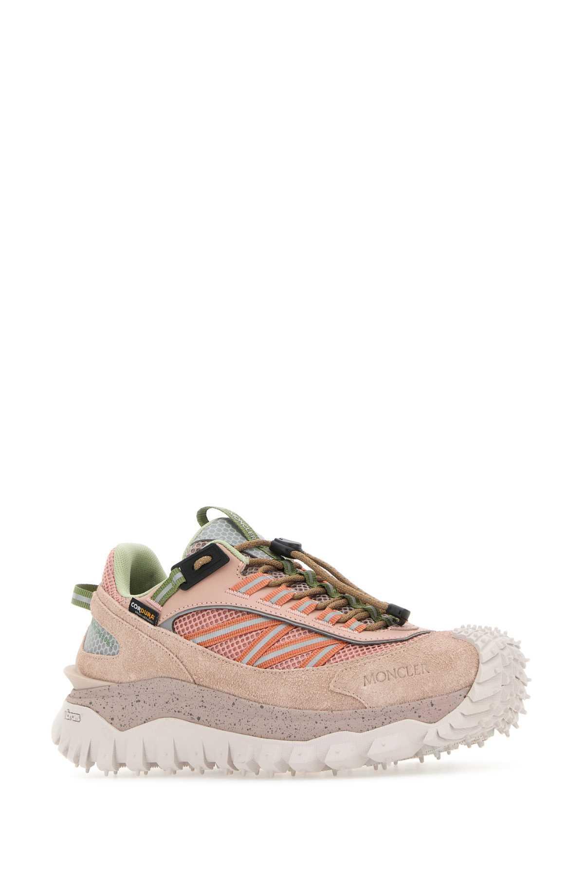 MONCLER Multicolor Fabric And Leather Trailgrip Sneakers In Multicoloured Product Image