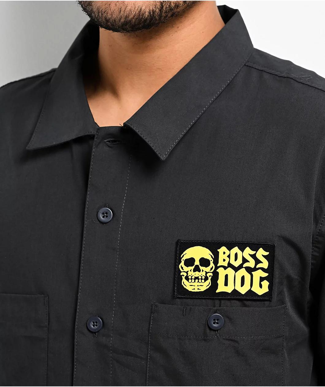 Boss Dog Waste Time Black Button Up Short Sleeve Shirt Product Image
