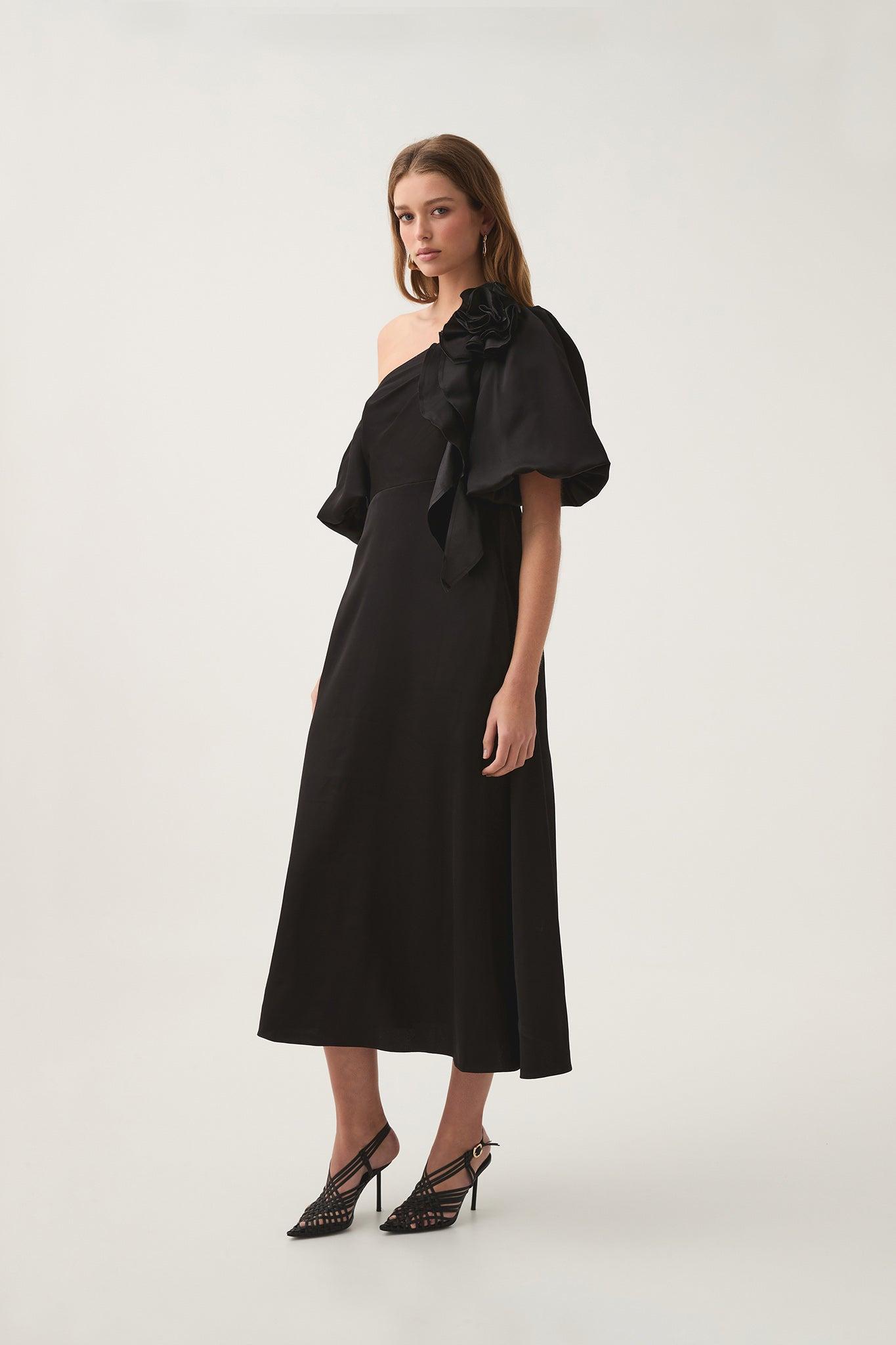 Magnetic Draped Midi Dress Product Image