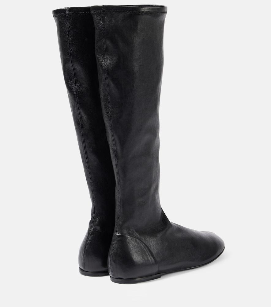 CO Round Toe Knee High Booties 001 Black Product Image