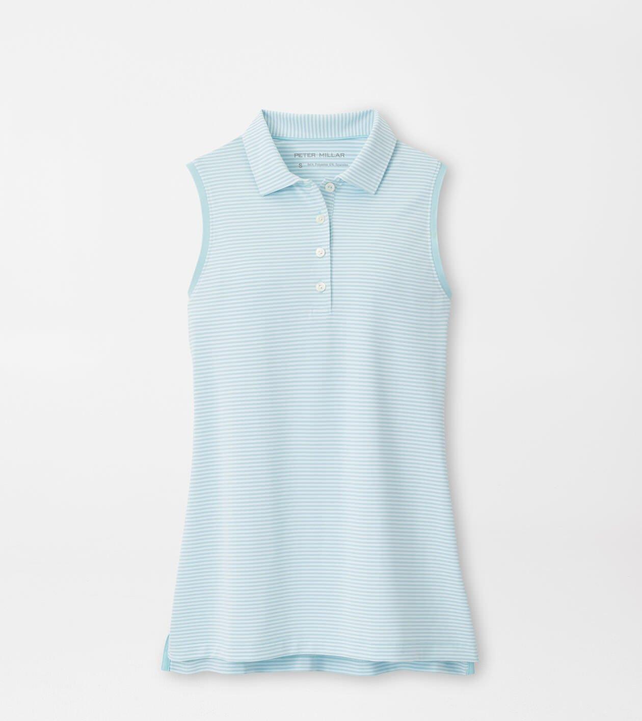 Vista Stripe Banded Sport Mesh Sleeveless Button Polo Product Image