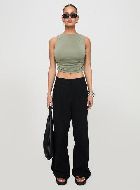 Hold Em High Neck Top Green Product Image
