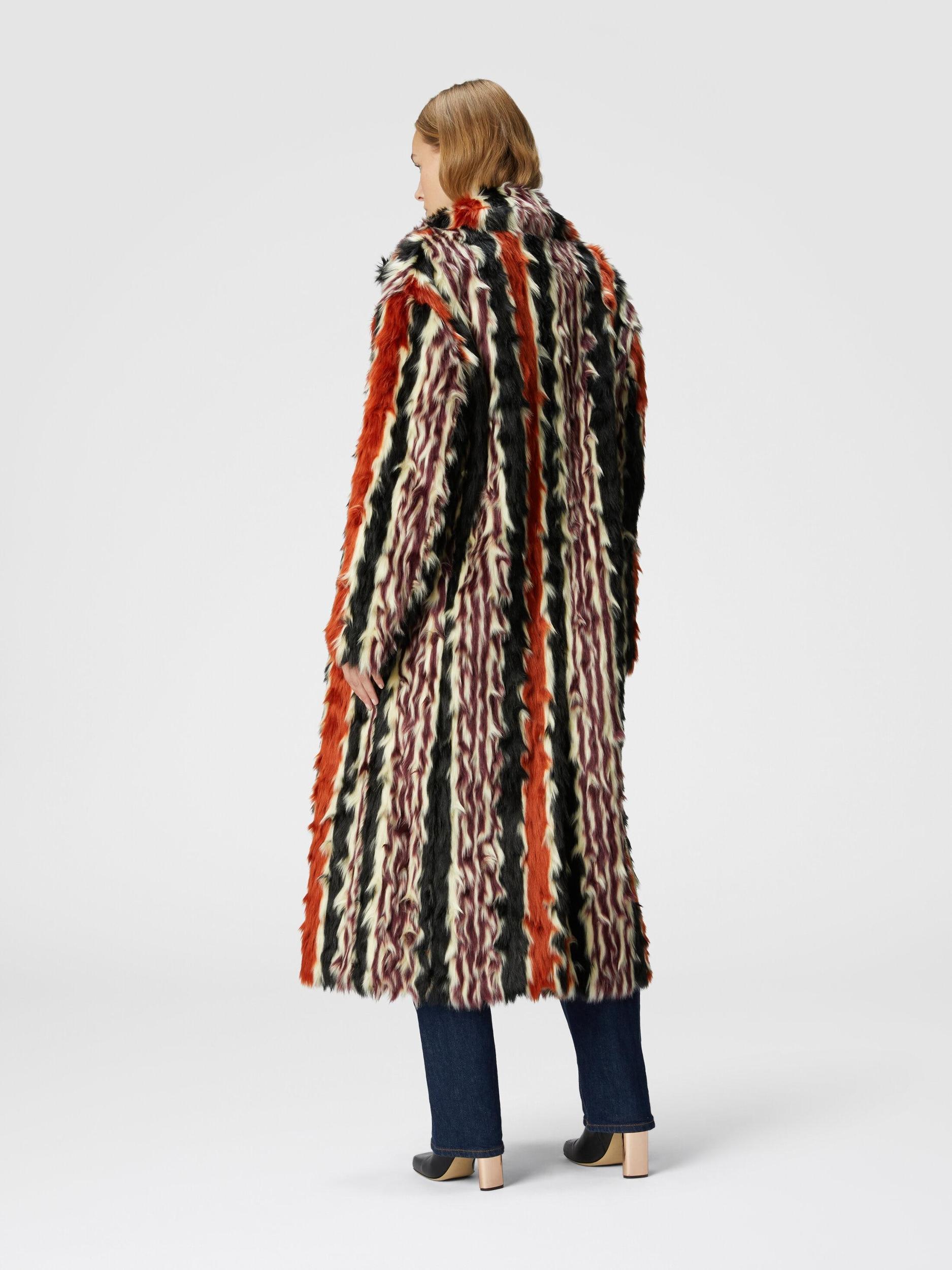 Long coat in striped faux fur Product Image