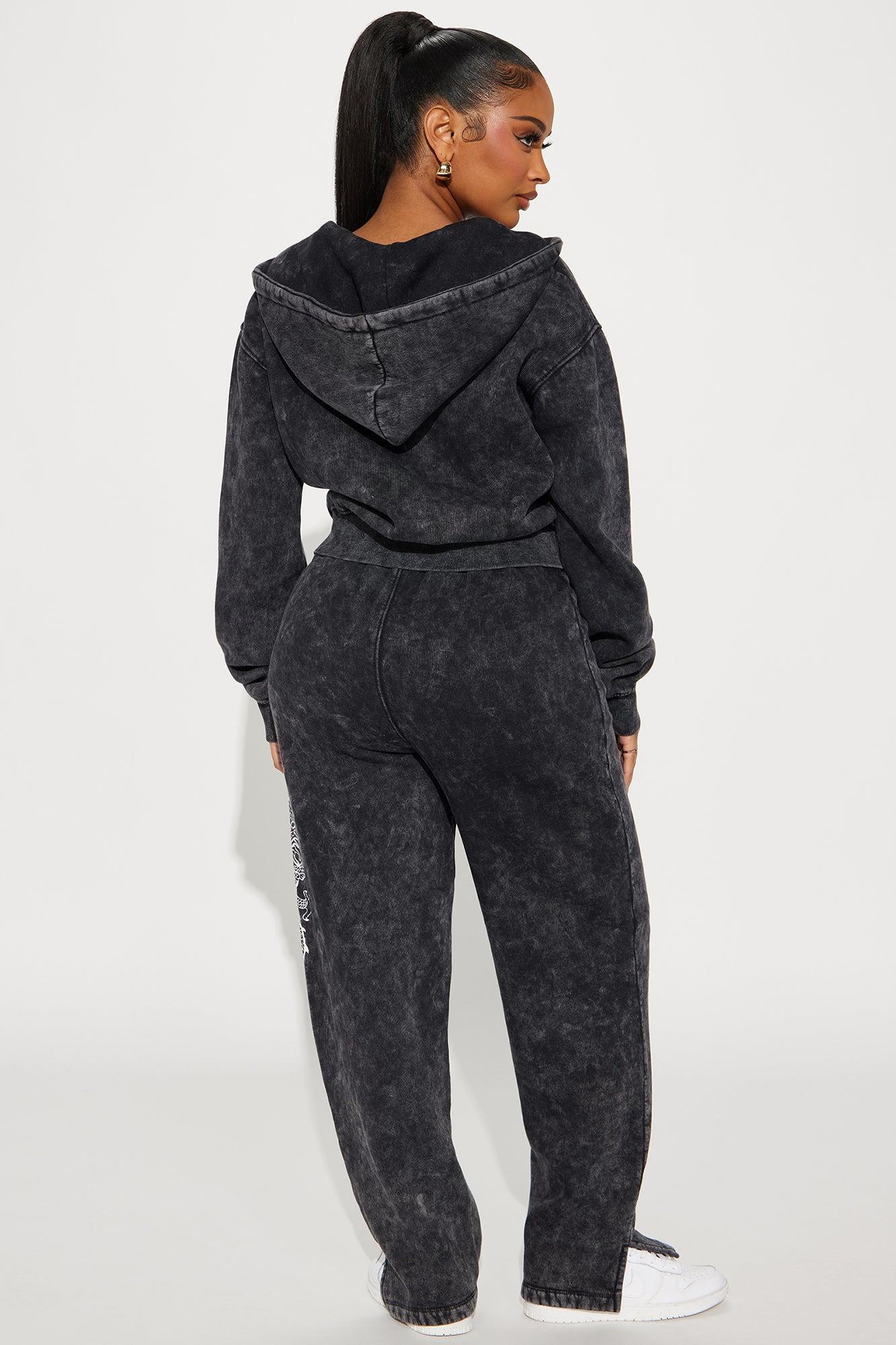 No Hard Feelings Pant Set - Charcoal Product Image