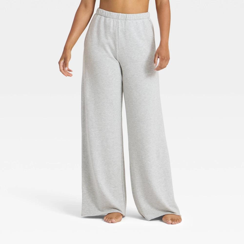 Women's French Terry Fleece Wide Leg Lounge Pants - Wild Fable™ Product Image
