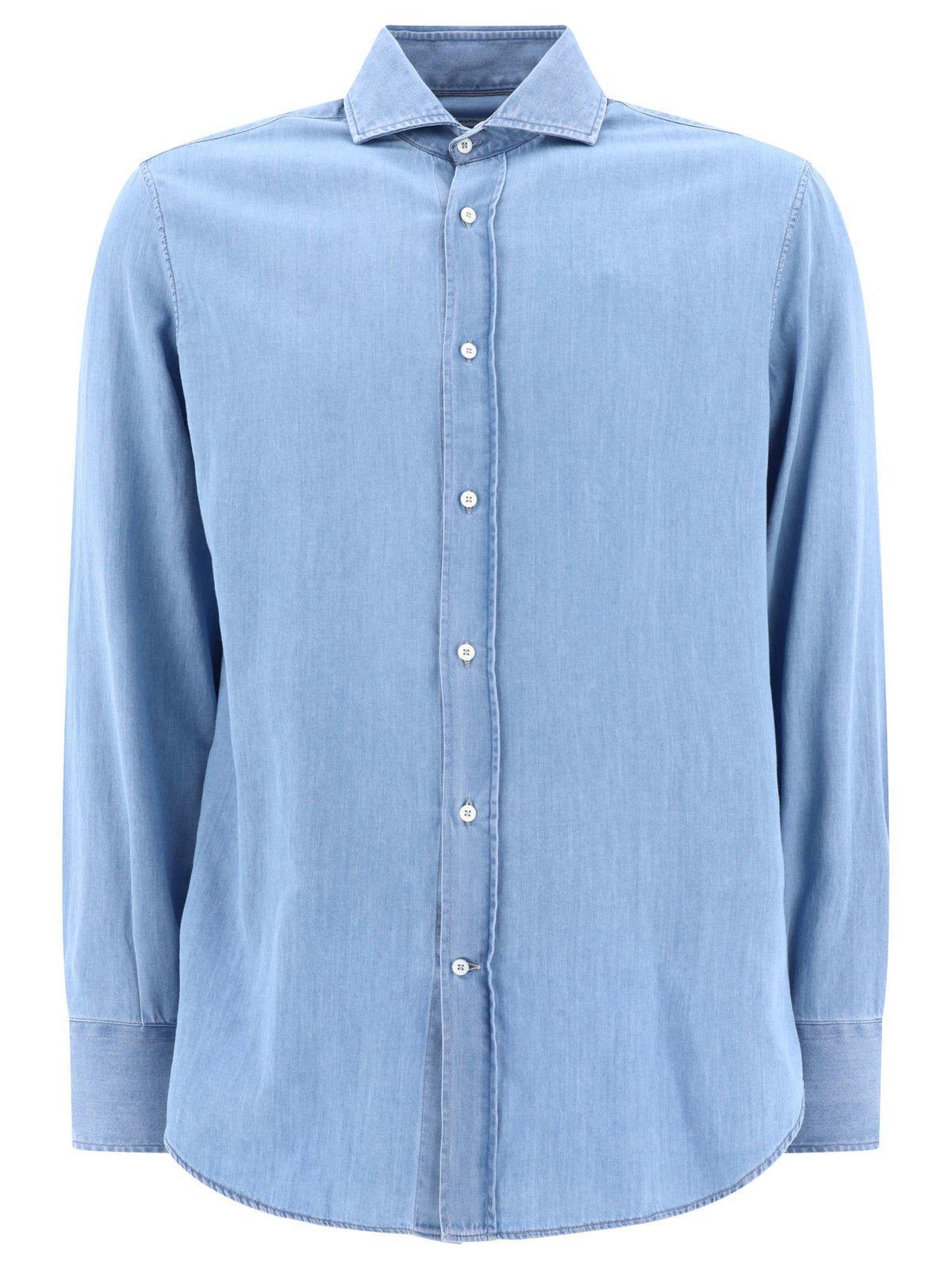 BRUNELLO CUCINELLI Classic Tailored Shirt In Clear Blue Product Image