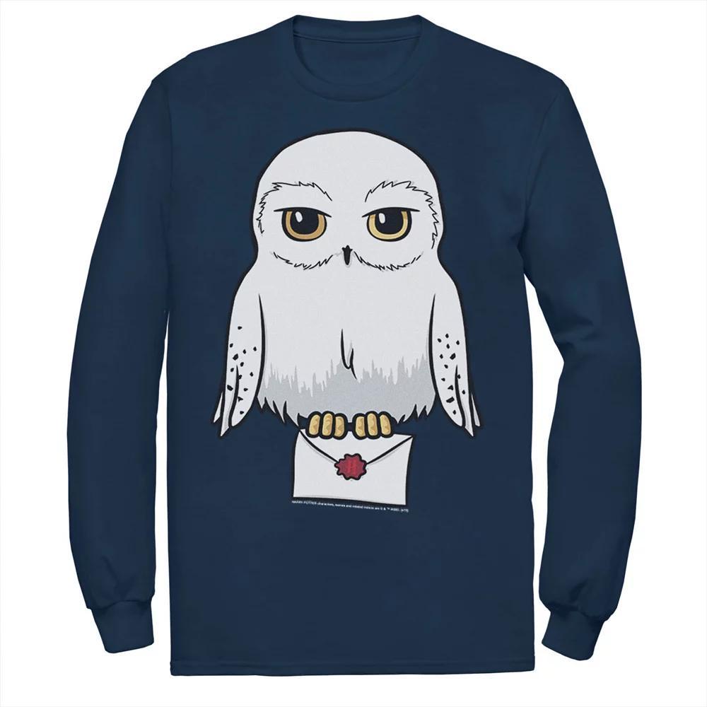 Big & Tall Harry Potter Hedwig Cartoon Portrait Long Sleeve Graphic Tee, Men's, Size: 3XL Tall, Blue Product Image