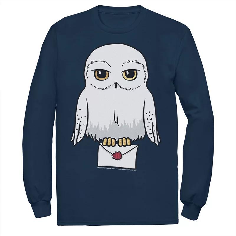 Big & Tall Harry Potter Hedwig Cartoon Portrait Long Sleeve Graphic Tee, Men's, Size: 3XL Tall, Blue Product Image