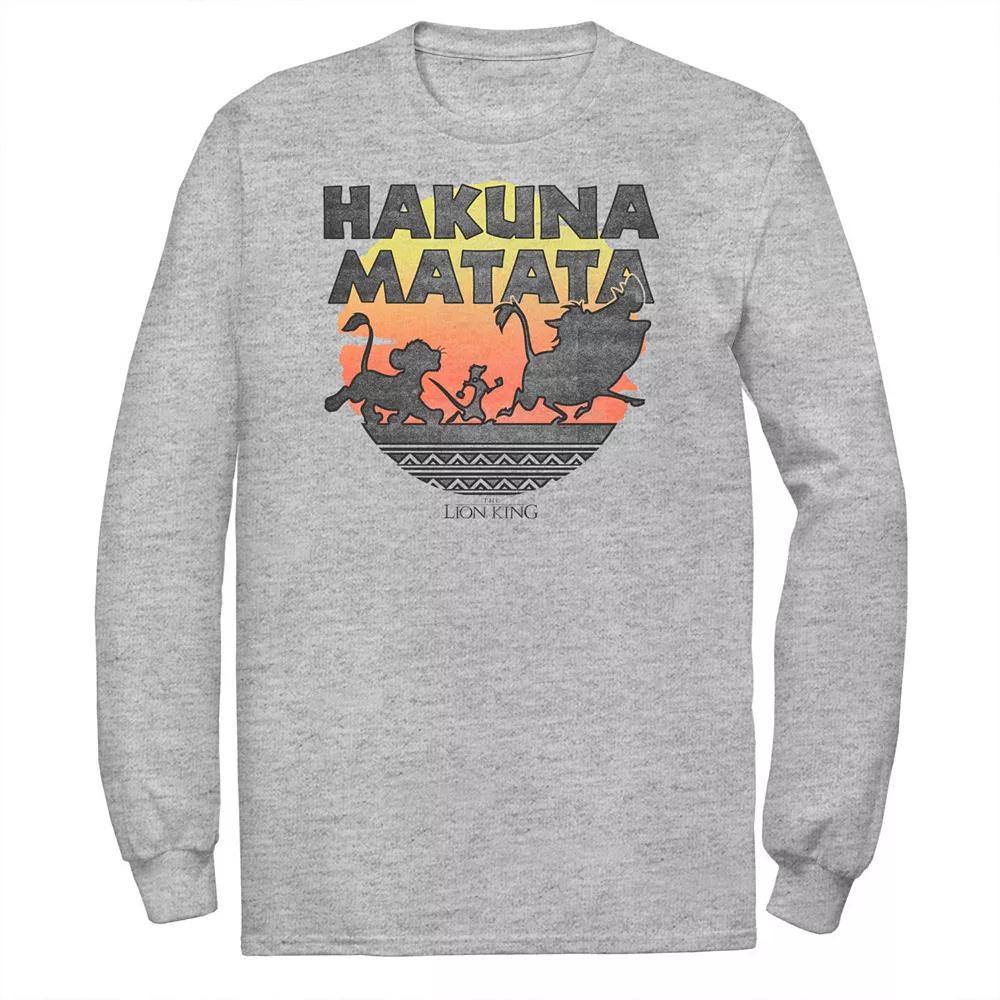 Disney's Lion King Big & Tall Hakuna Matata Sunset Simba Timon & Pumbaa Long Sleeve Graphic Tee, Men's, Size: 3XL Tall, Athletic Grey Product Image