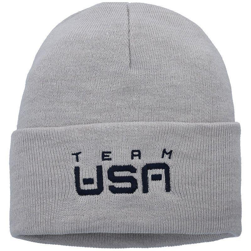 Men's Nike Heathered Gray Team USA Cuffed Knit Hat, Usa Grey Product Image