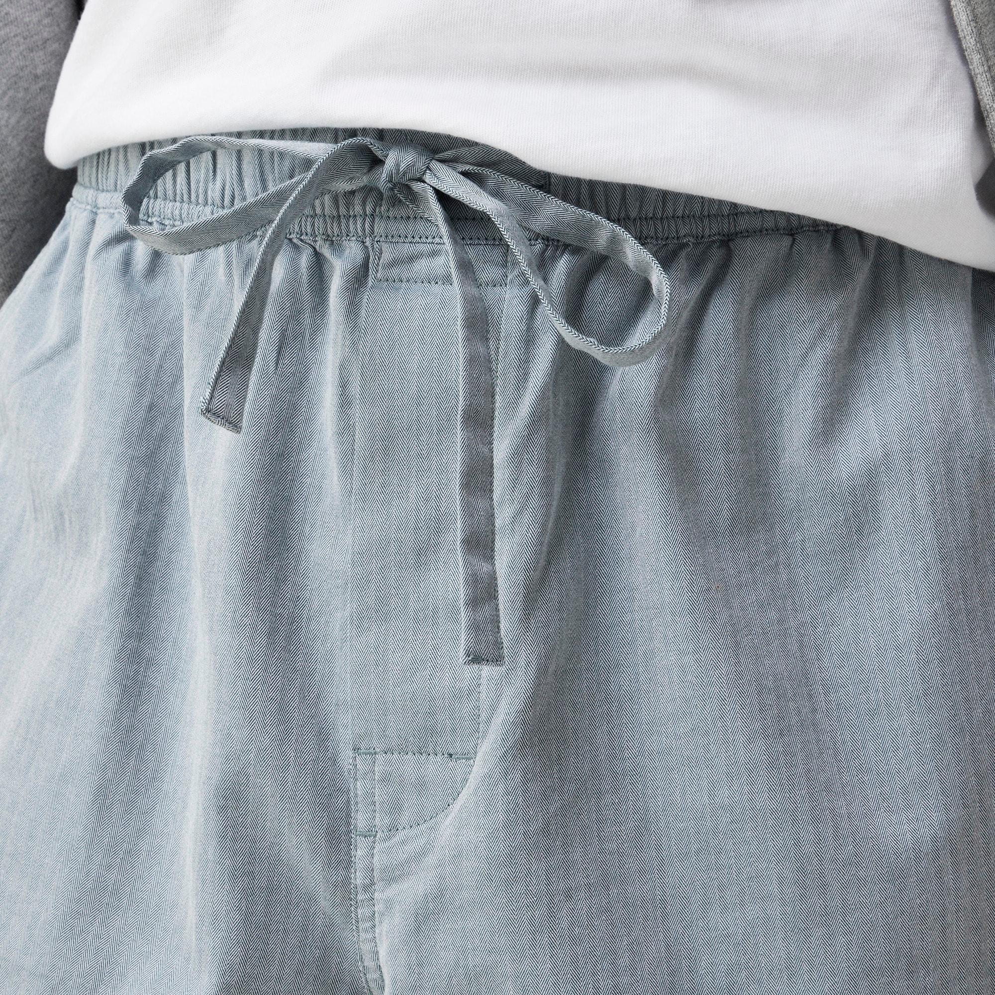 Pajama pant in cotton herringbone Product Image