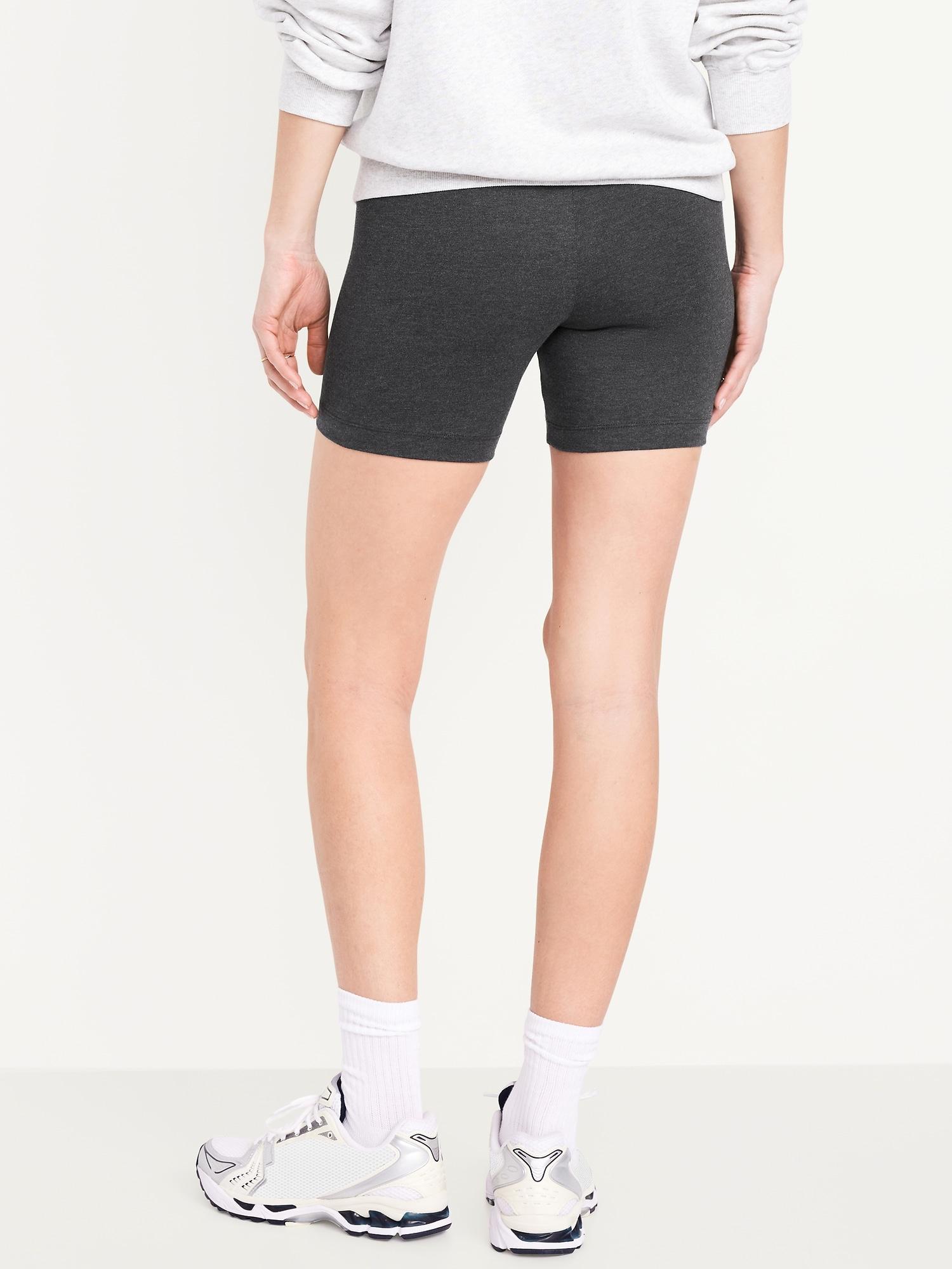 High-Waisted Jersey Biker Shorts -- 6-inch inseam Product Image