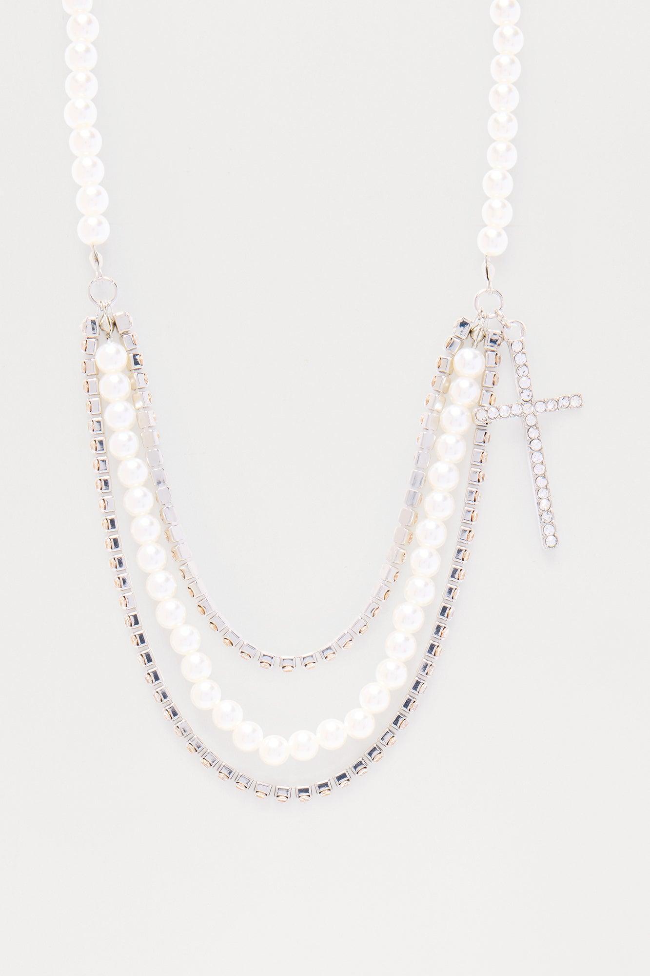 Nights Like This Embellished Cross Necklace - Silver Female Product Image