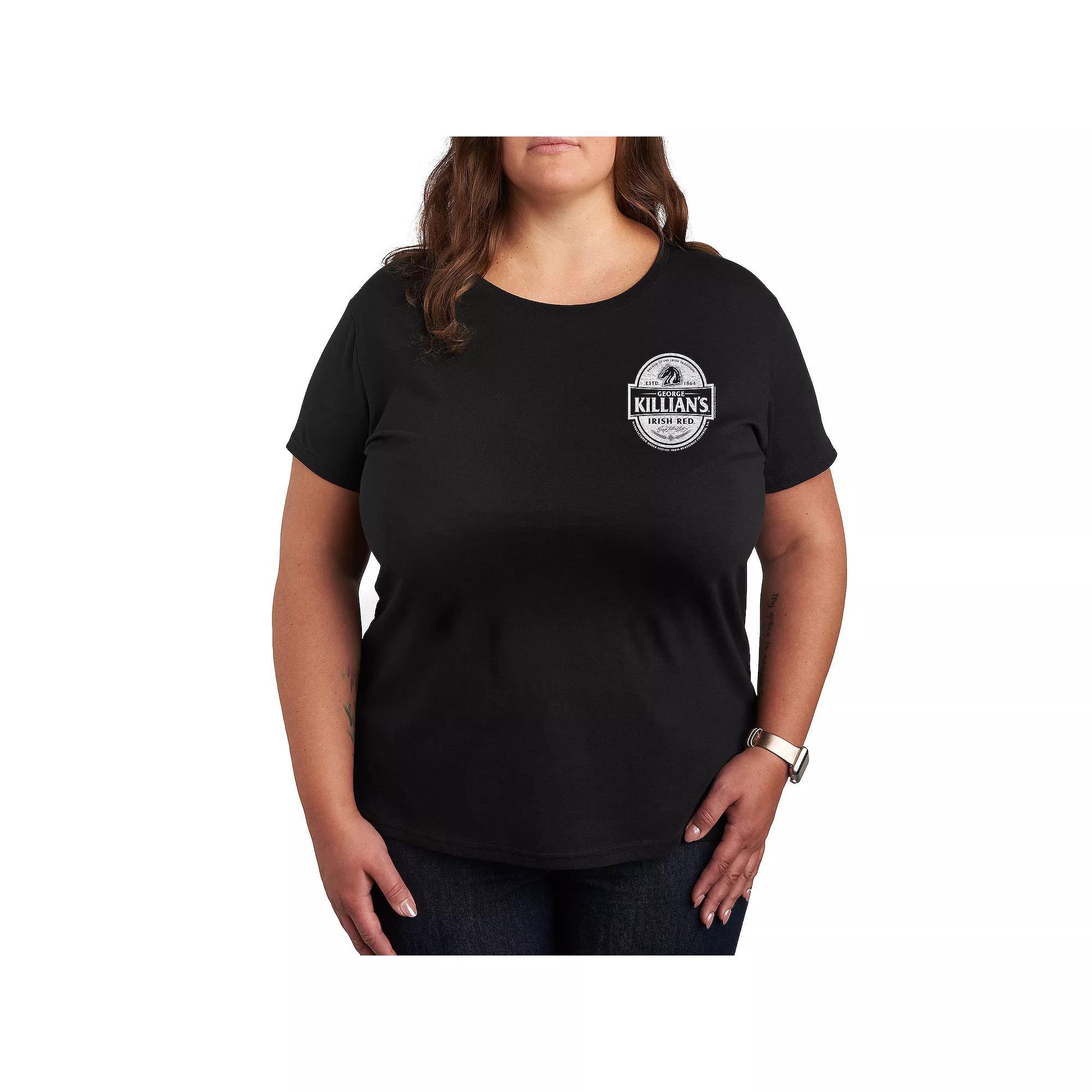 Plus Heart Outline Graphic Tee, Women's, Size: 4XL, Black Product Image