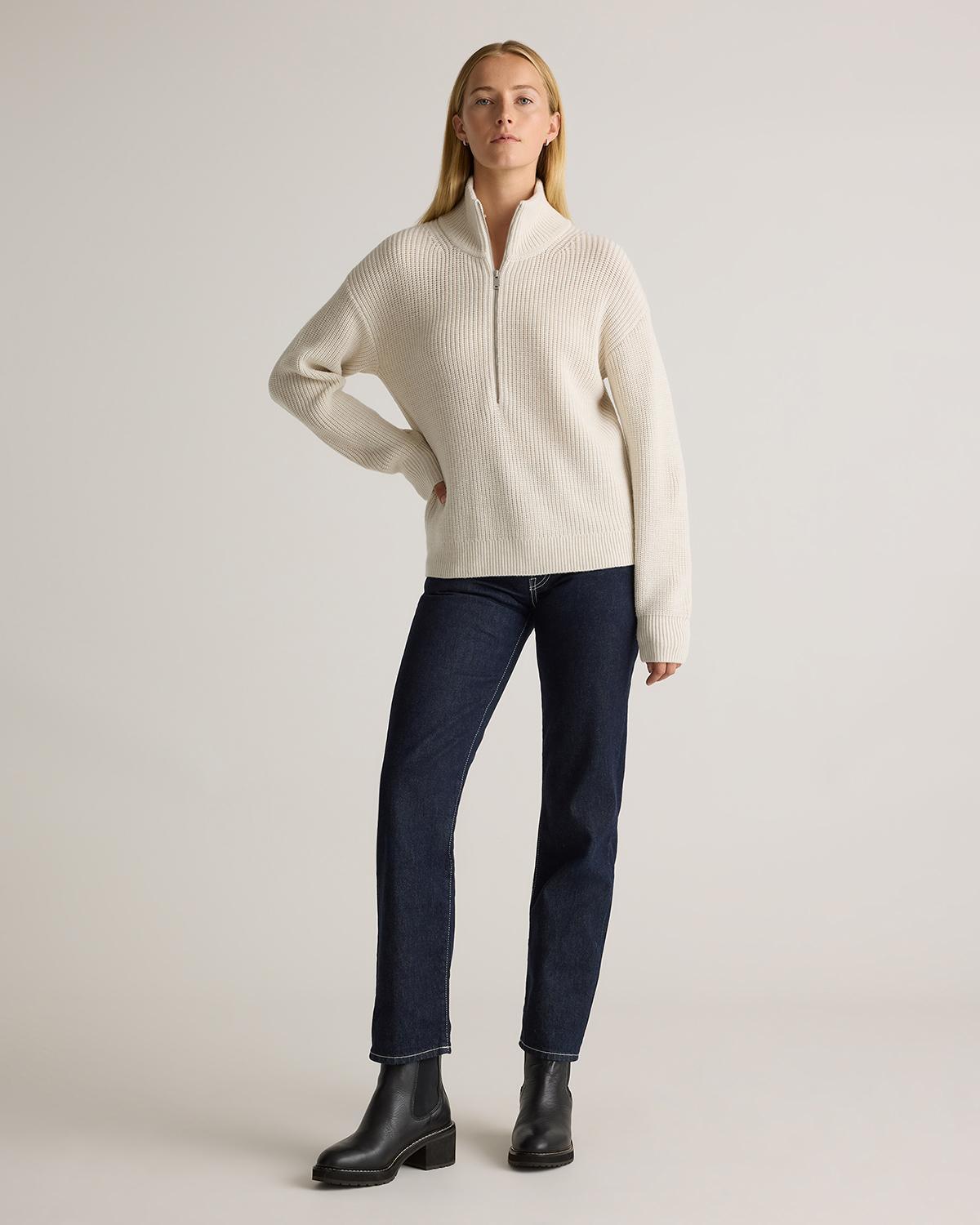 Quince | Women's Australian Merino Wool Half Zip Sweater Size XS Product Image