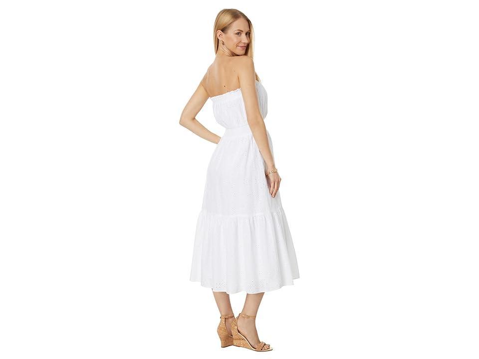 Lilly Pulitzer Nikole Strapless Eyelet Midi (Resort Tidepool Eyelet) Women's Clothing Product Image