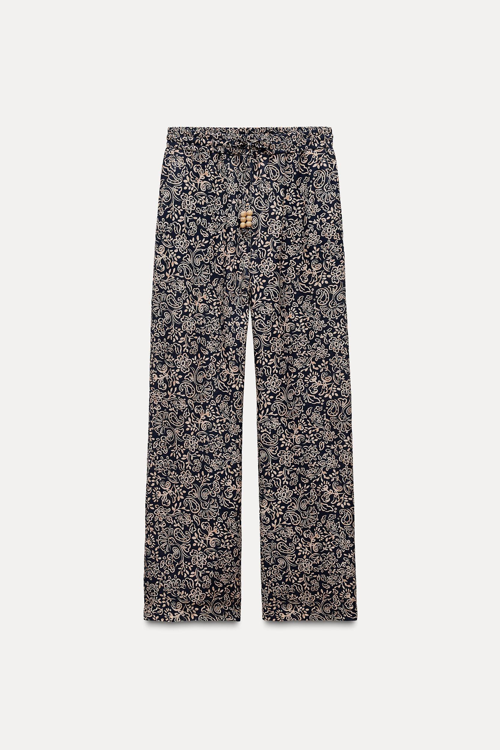 PRINTED WIDE LEG PANTS Product Image
