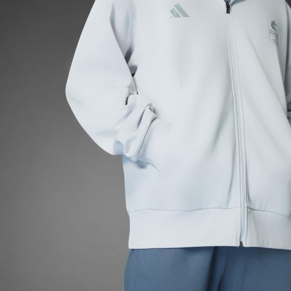 adidas Boston Marathon 2025 Full Zip Hoodie Dash Grey 2XL Mens Product Image