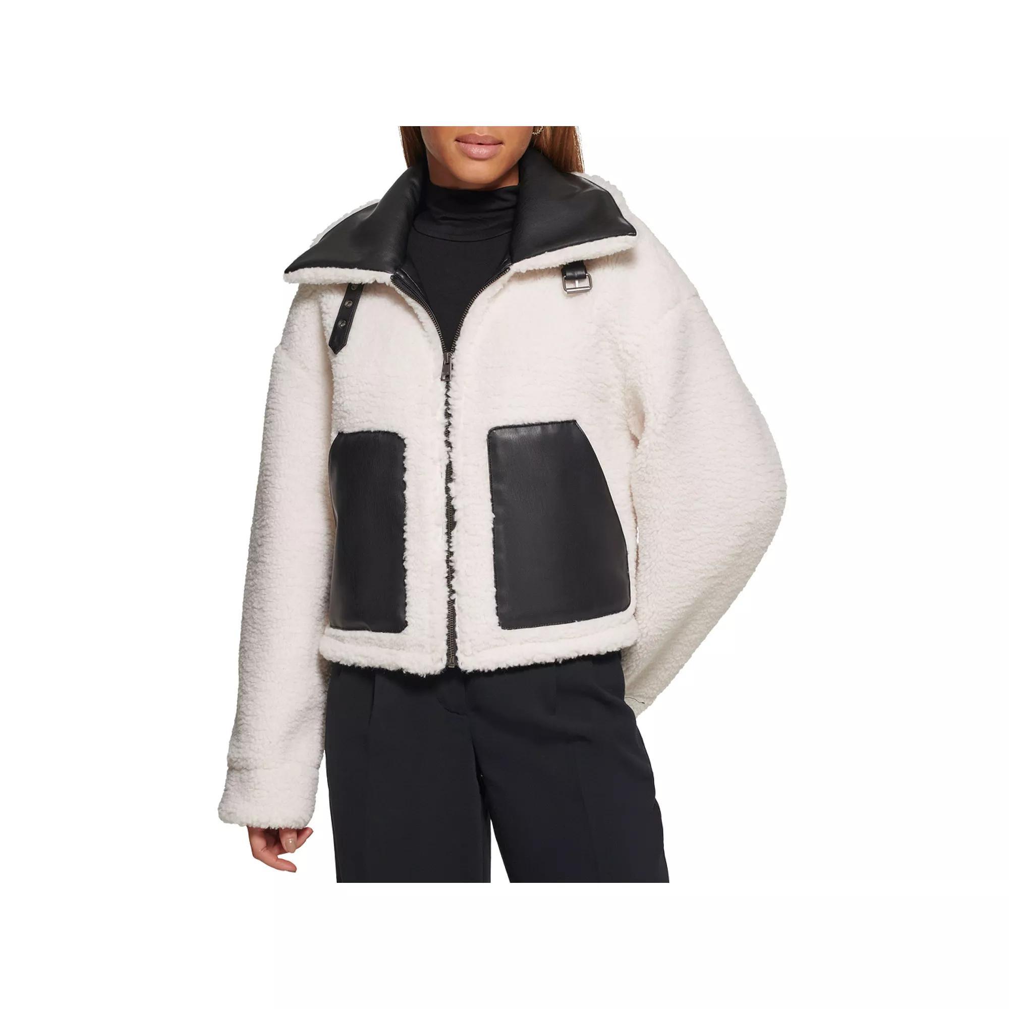 Women's Levi's® Ladies Reversible Sherpa Jacket, Size: Medium, Black And Cream Product Image