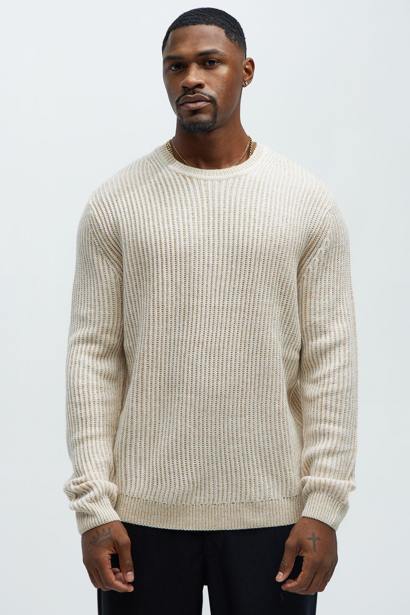 Heavy Ribbed Pullover Sweater - Cream Product Image
