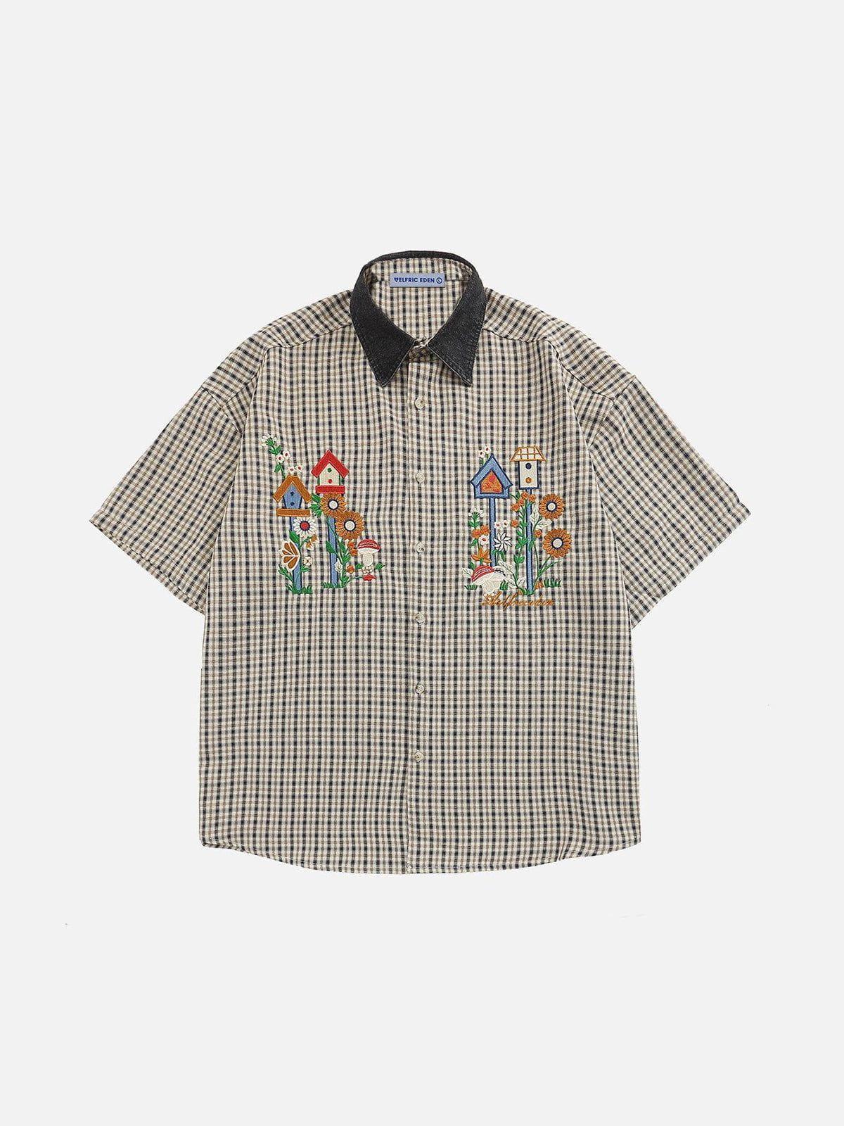 Aelfric Eden Plaid Embroidery Shirt Product Image