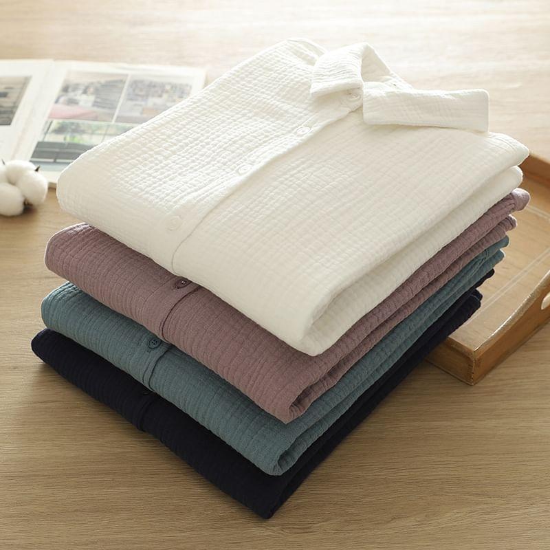 Long-Sleeve Plain Shirt Product Image