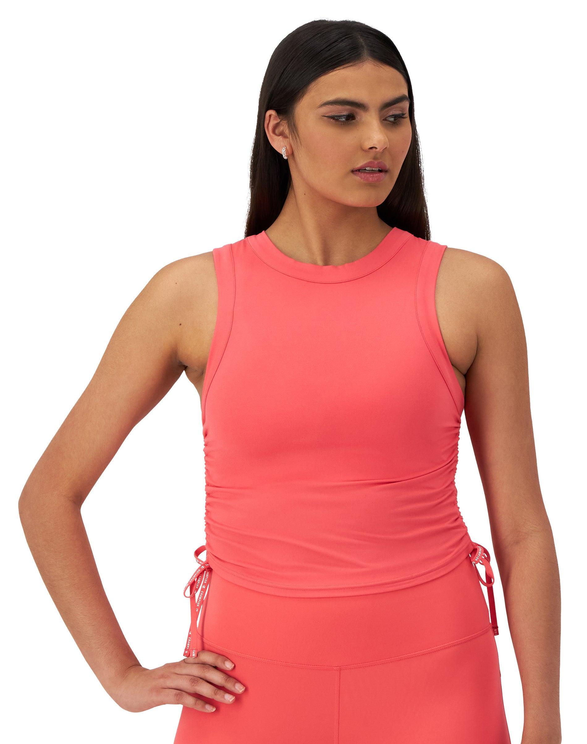Champion Soft Touch Ruched Tank (Strawberry Rouge) Women's Clothing Product Image