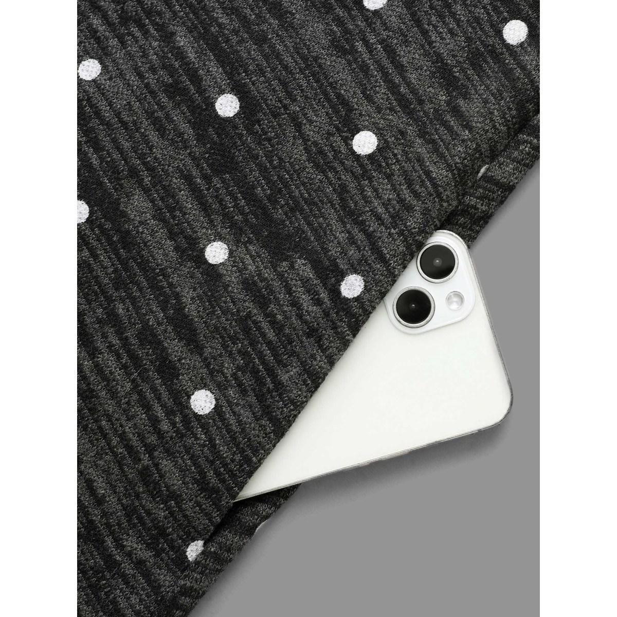 Plus Size Heather Polka Dot Pocket T-shirt DimGray Women Casual Non Round Neck Loose Everyday T-shirts BloomChic 10/M Product Image