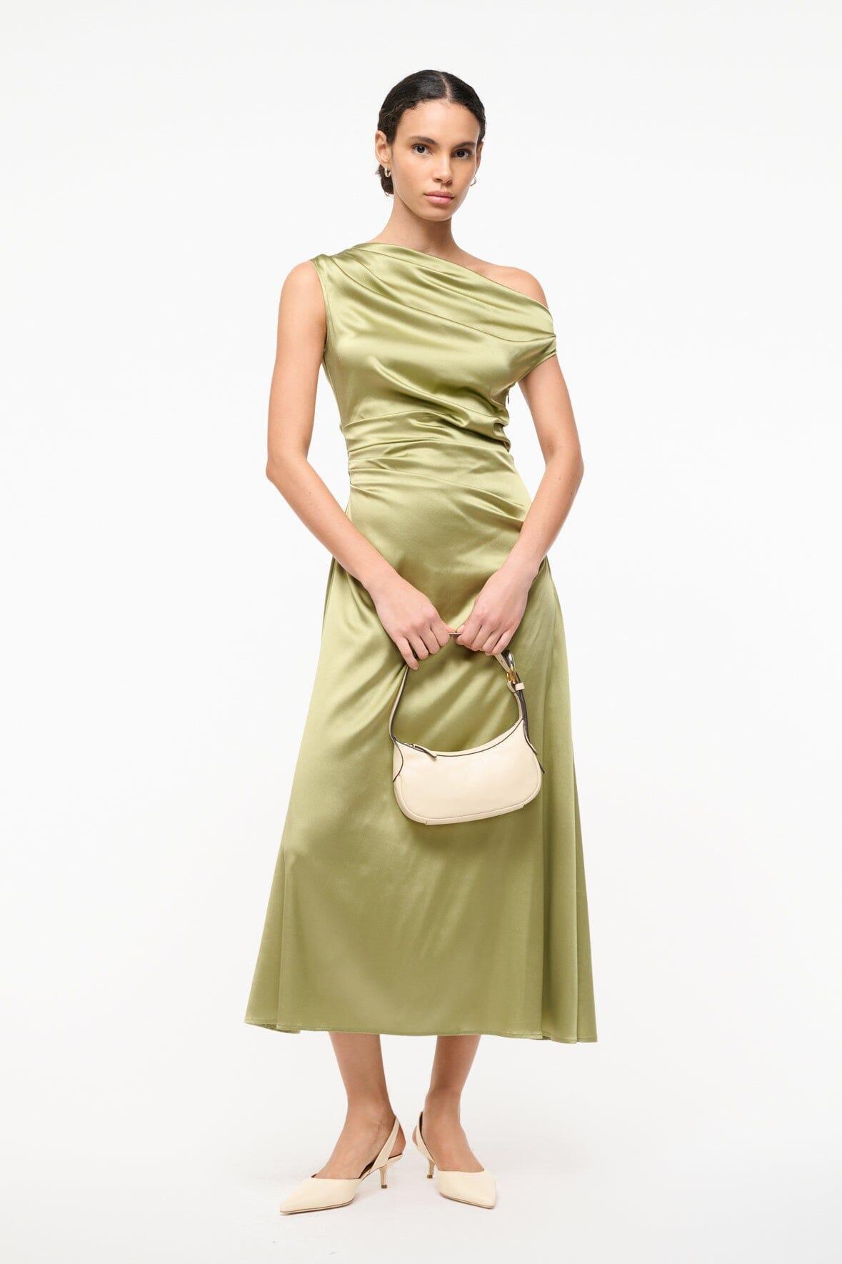 PHARE SILK DRESS | MOSS Product Image