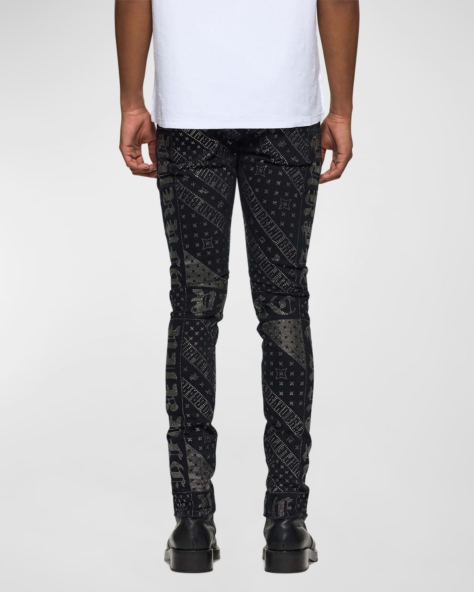 Mens Gothic Flag Hotfix Skinny Jeans Product Image