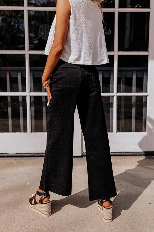 The Adriana High Waist Wide Leg Jean in Black Product Image