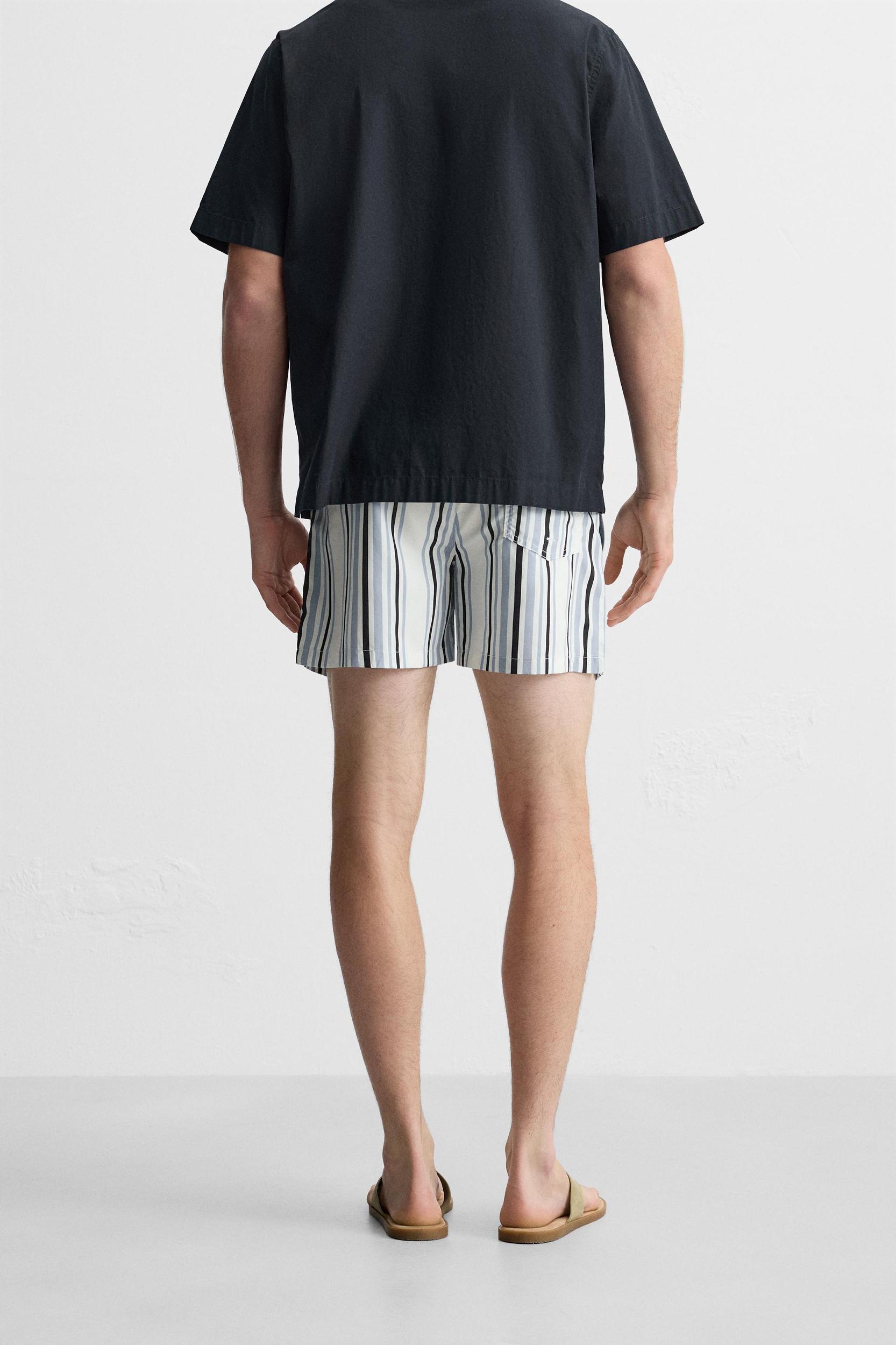 STRIPED REGULAR SWIMMING TRUNKS Product Image