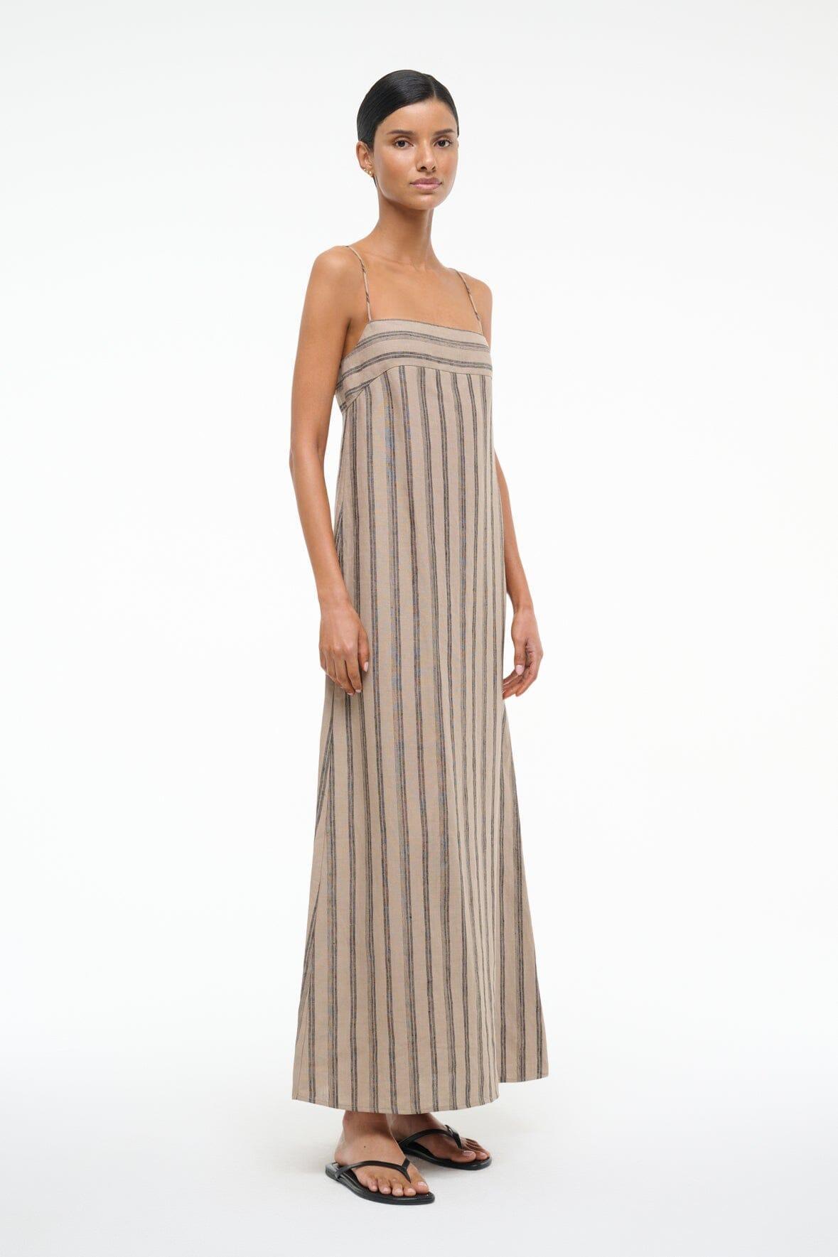 LAURA LINEN DRESS | SAHARA STRIPE Product Image