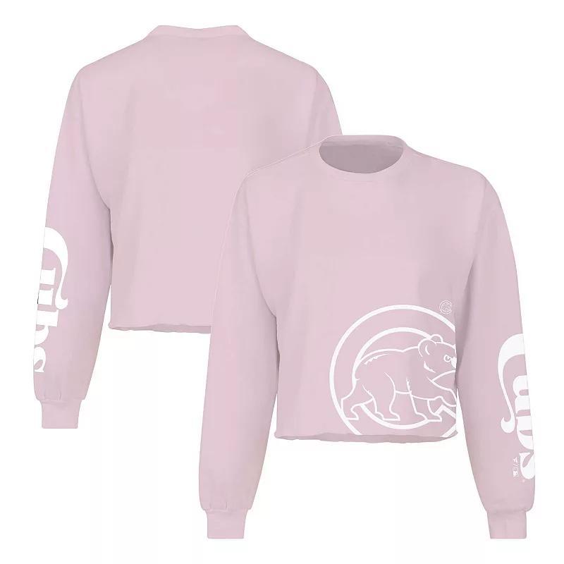 Womens Fanatics Branded Chicago Cubs Cropped Slouchy Long Sleeve T-Shirt Product Image