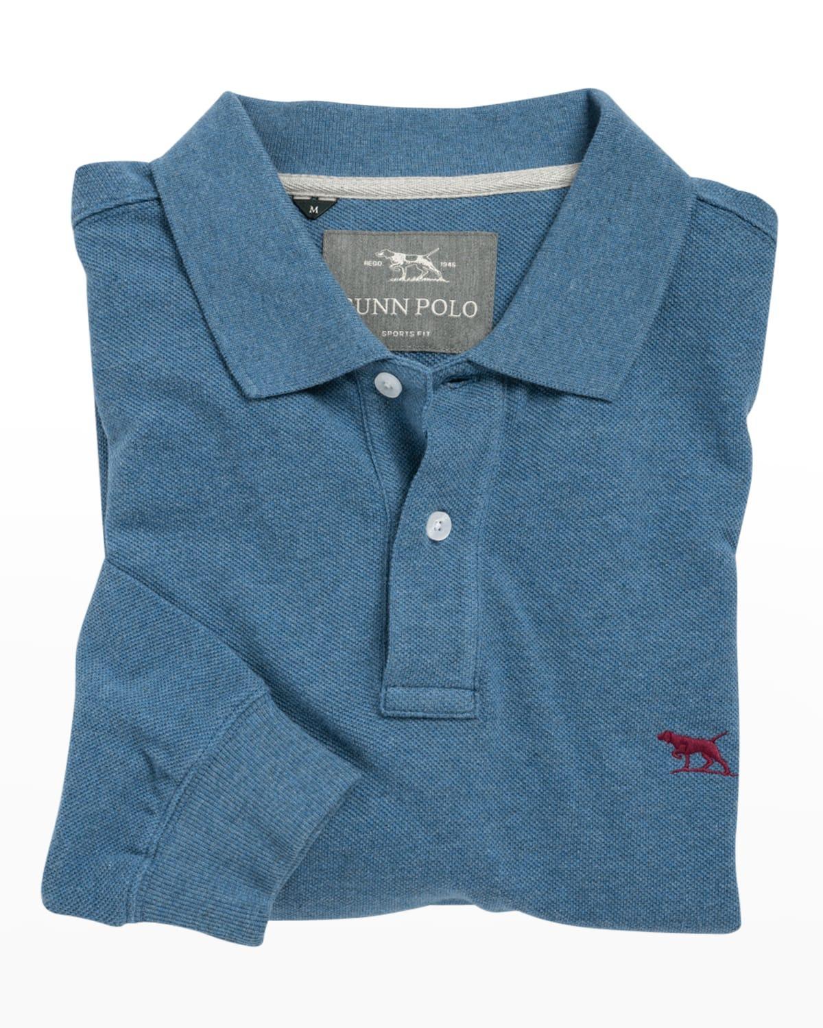 Mens Long-Sleeve Pique Polo Shirt Product Image