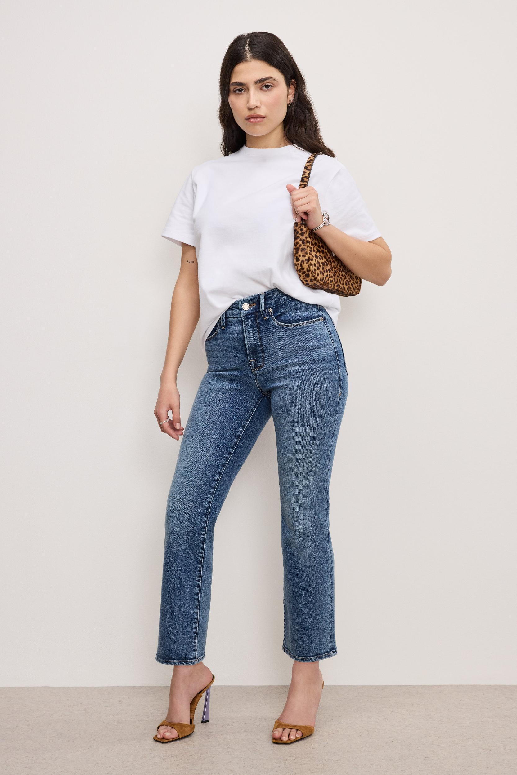 GOOD PETITE STRAIGHT LIGHT COMPRESSION JEANS | INDIGO254 Product Image