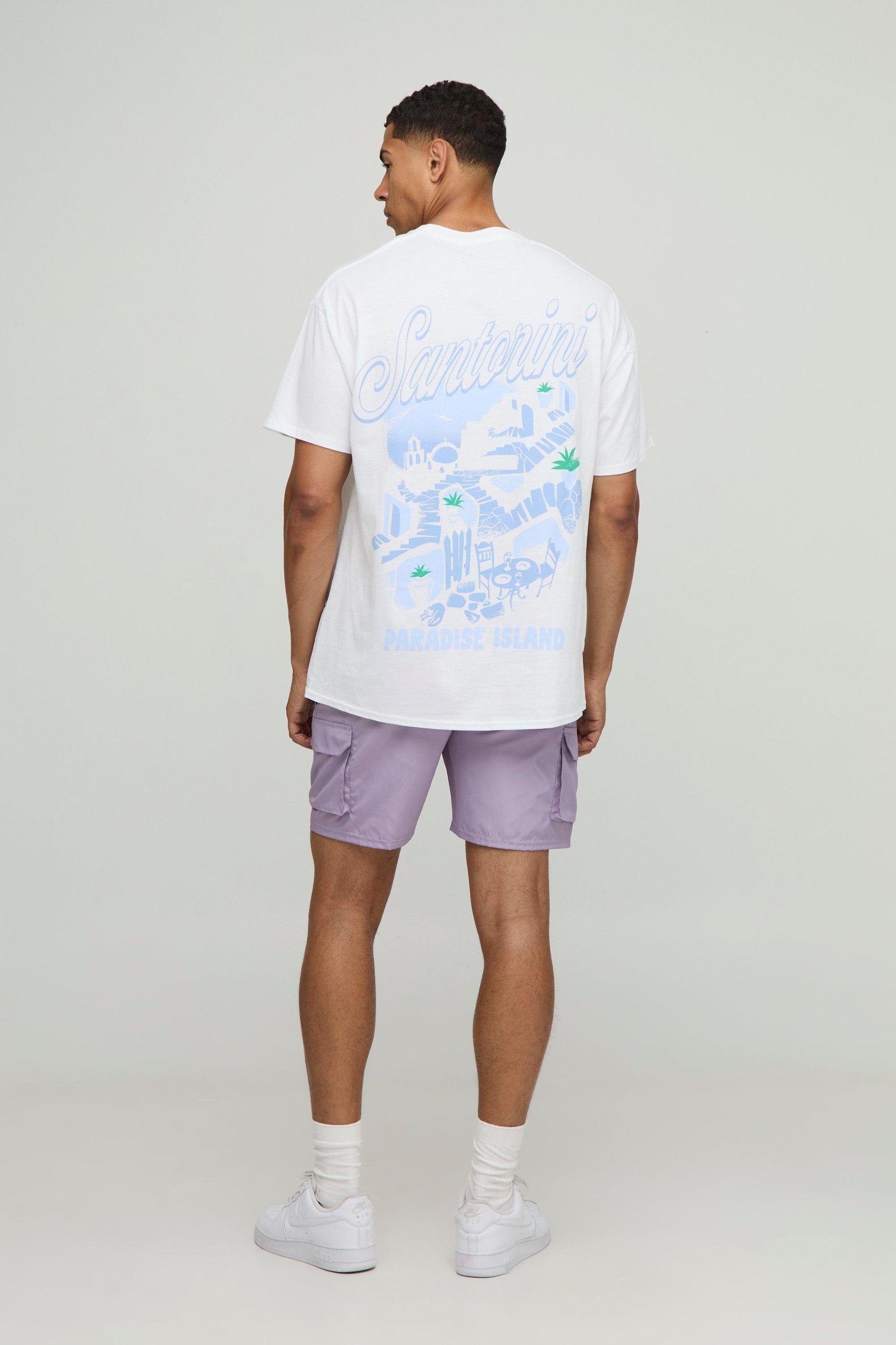 Elasticated Waist Slim Fit Shell Multi Cargo Shorts | boohooMAN USA Product Image
